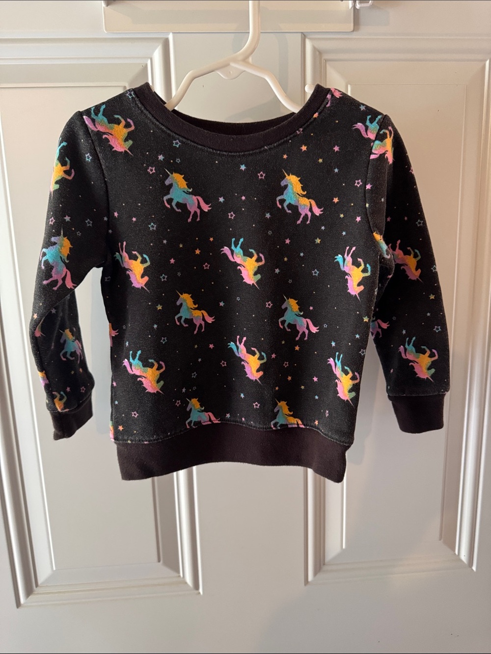 Garanimals Black Sweatshirt with Rainbow Unicorn Print